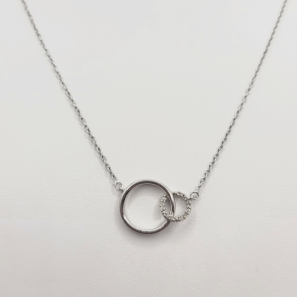 Double Circle Diamond Necklace